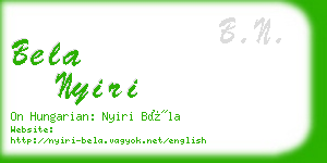 bela nyiri business card